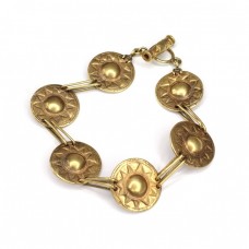 Brățară modernistă " Tairona Culture " | cupru placat cu aur 24K | Columbia